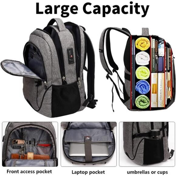 Anti Theft Laptop Backpack Travel Backpacks with usb Charging Port - Picture 5 of 8